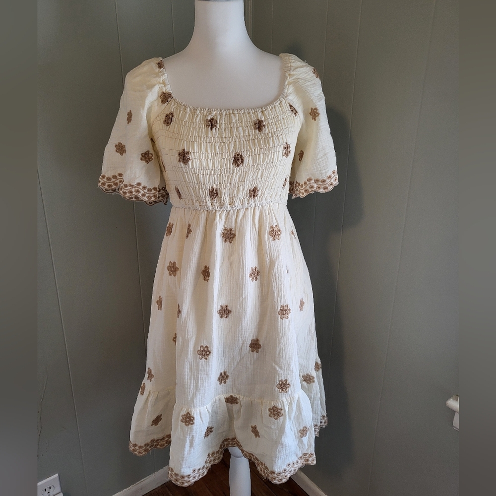 Easel Cotton Embroidered Dress